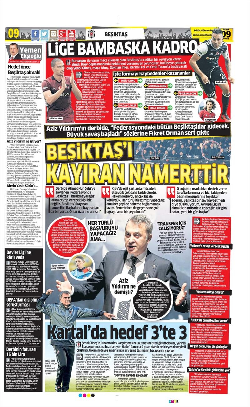 9 Aralık 2016 | İşte gazetelerin Beşiktaş manşetleri - Görsel 12