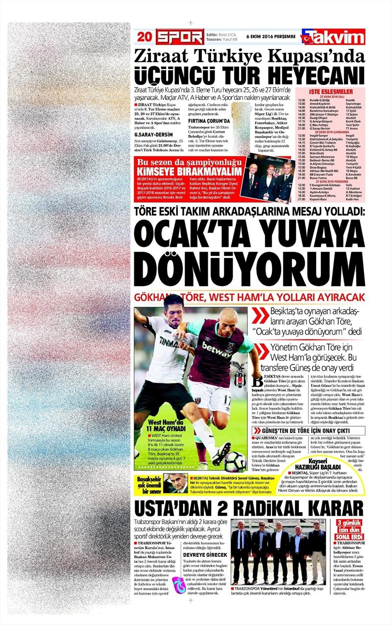 6 Ekim 2016 | Beşiktaş sayfaları - Görsel 10