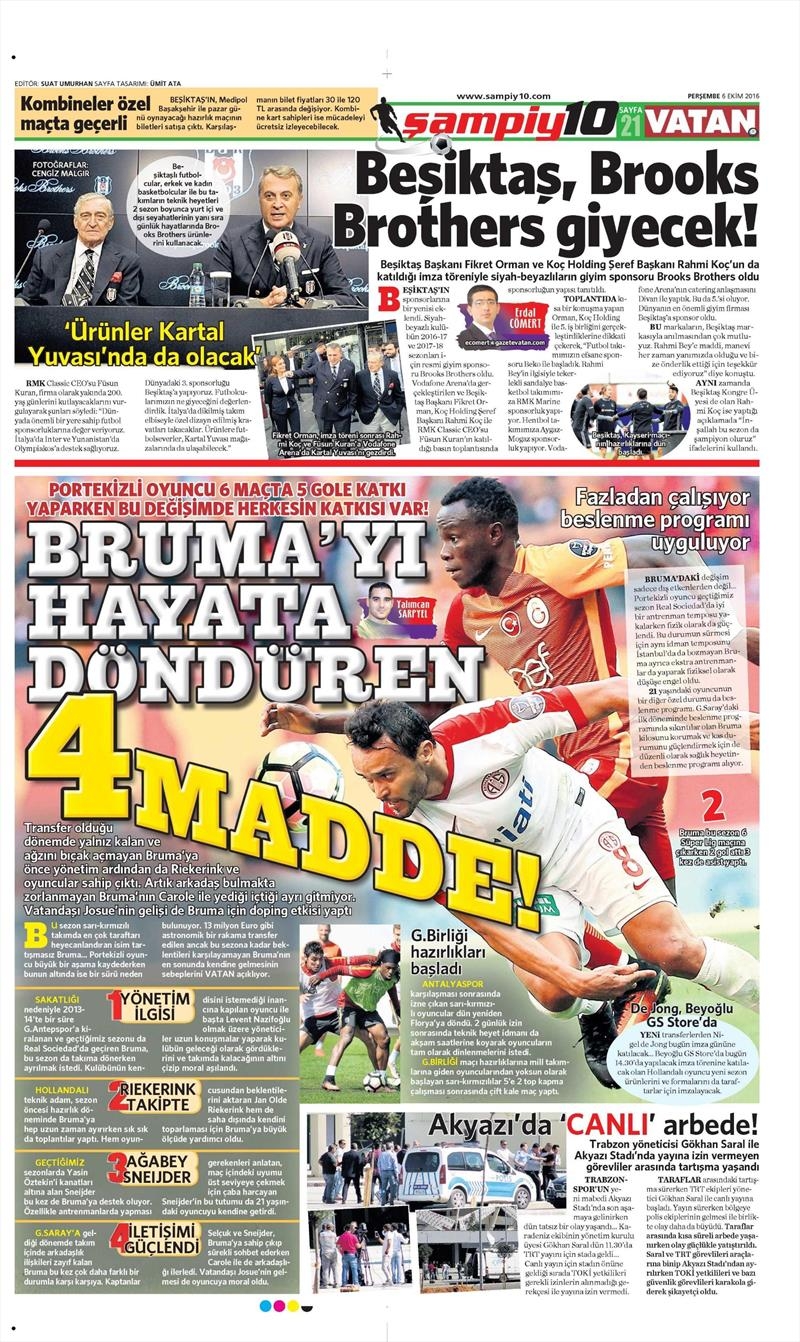 6 Ekim 2016 | Beşiktaş sayfaları - Görsel 12