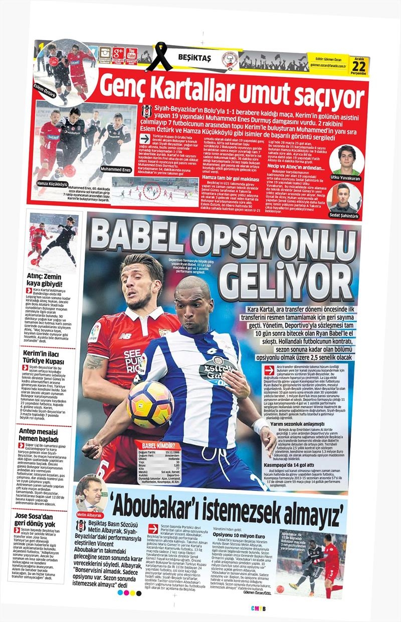 22 Aralık 2016 | İşte gazetelerin Beşiktaş manşetleri - Görsel 15