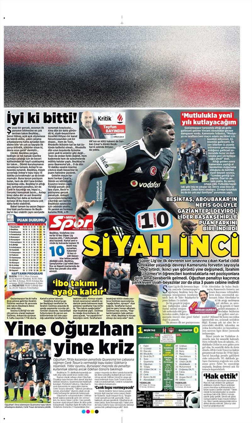 25 Aralık 2016 | İşte gazetelerin Beşiktaş manşetleri - Görsel 14