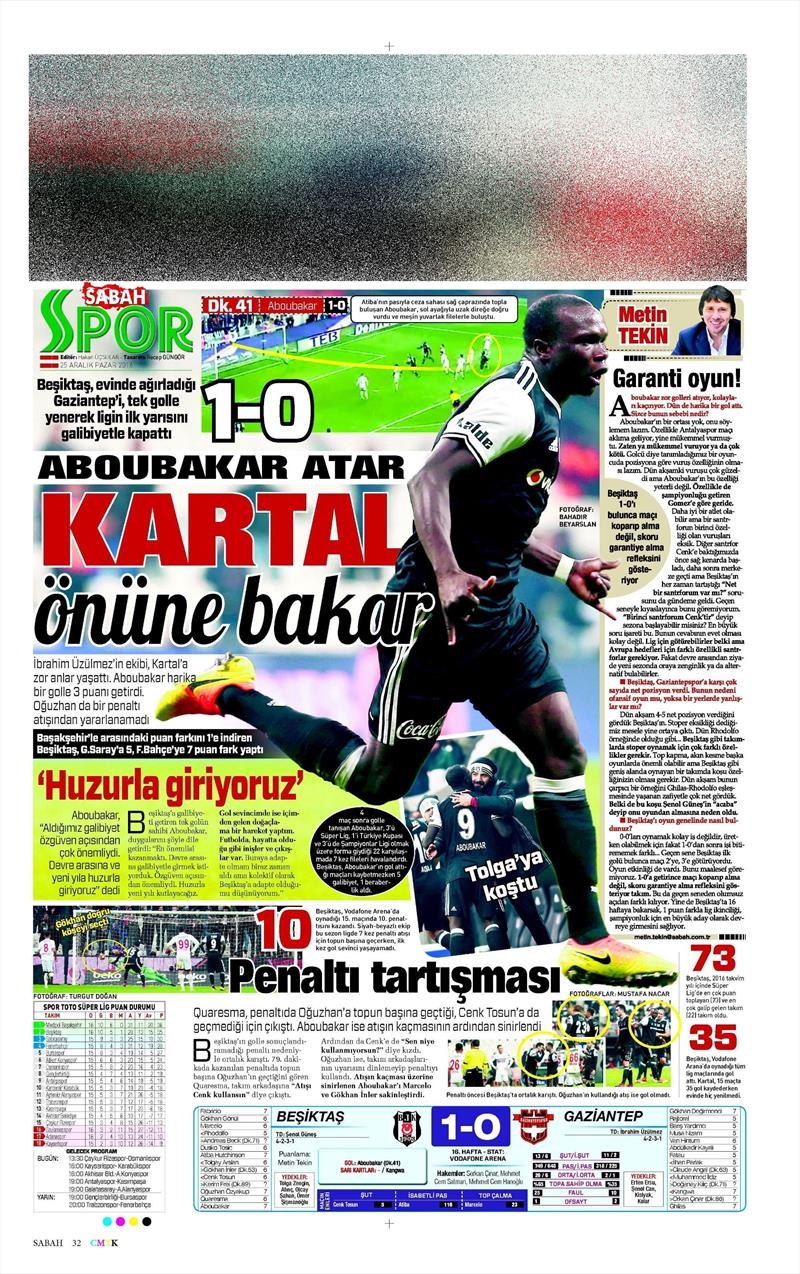 25 Aralık 2016 | İşte gazetelerin Beşiktaş manşetleri - Görsel 19