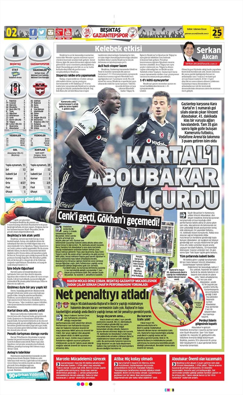 25 Aralık 2016 | İşte gazetelerin Beşiktaş manşetleri - Görsel 2
