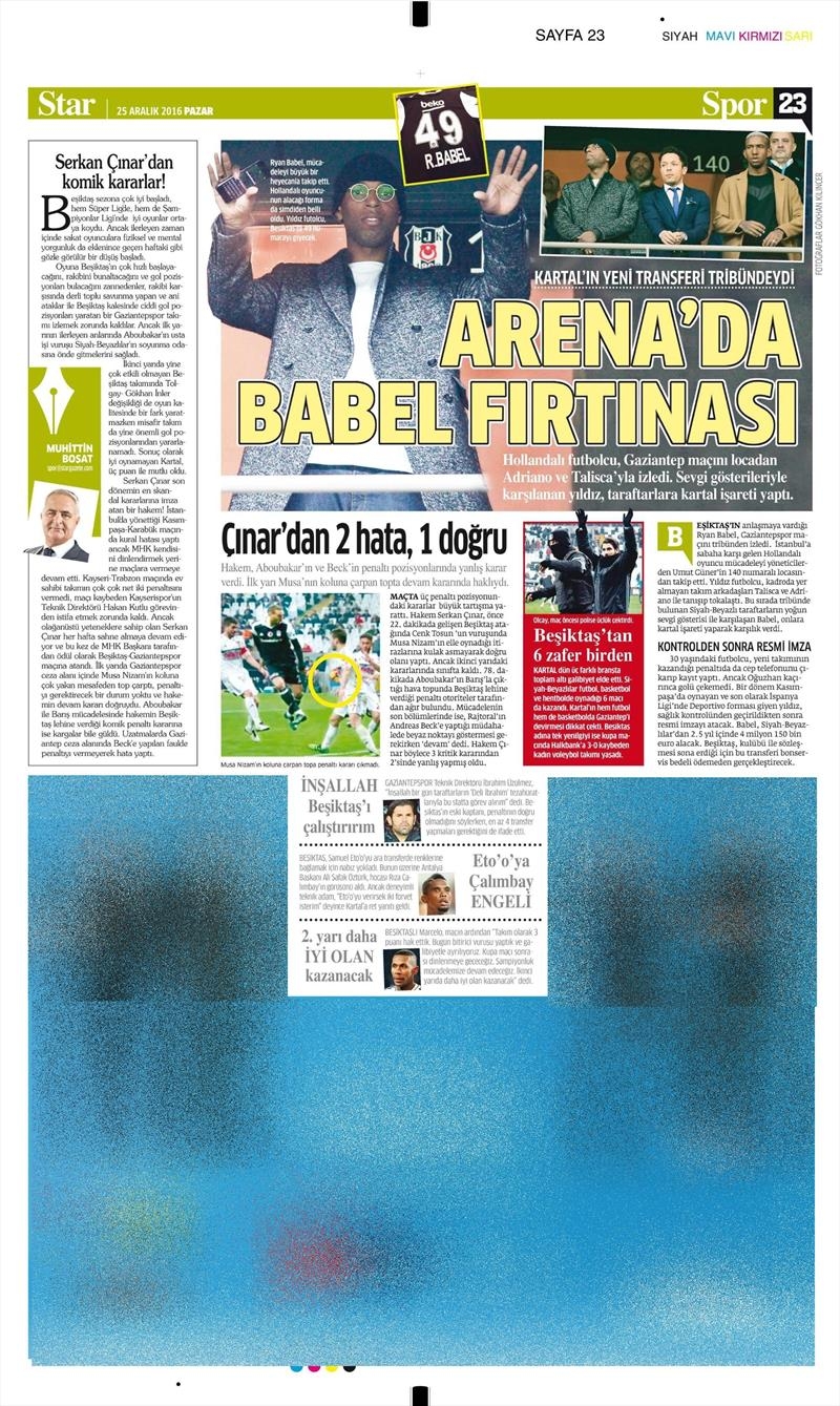 25 Aralık 2016 | İşte gazetelerin Beşiktaş manşetleri - Görsel 21