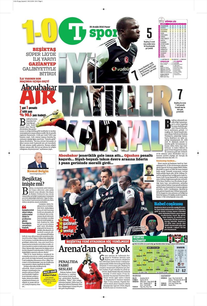 25 Aralık 2016 | İşte gazetelerin Beşiktaş manşetleri - Görsel 23