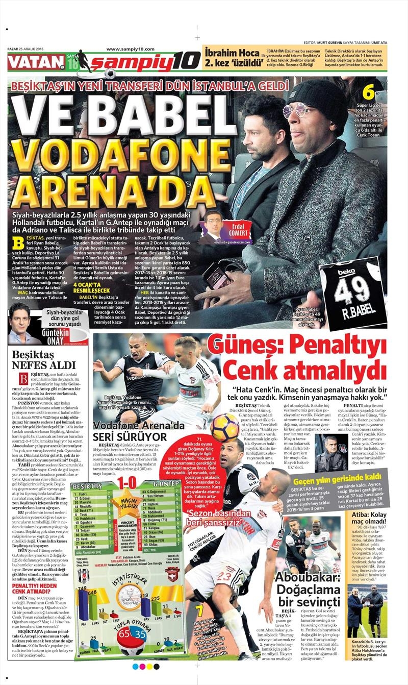 25 Aralık 2016 | İşte gazetelerin Beşiktaş manşetleri - Görsel 25