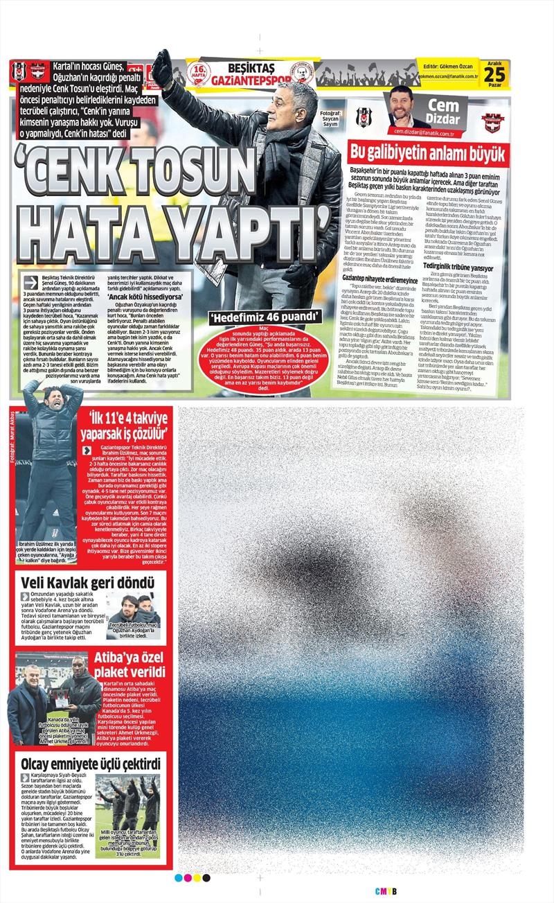 25 Aralık 2016 | İşte gazetelerin Beşiktaş manşetleri - Görsel 3
