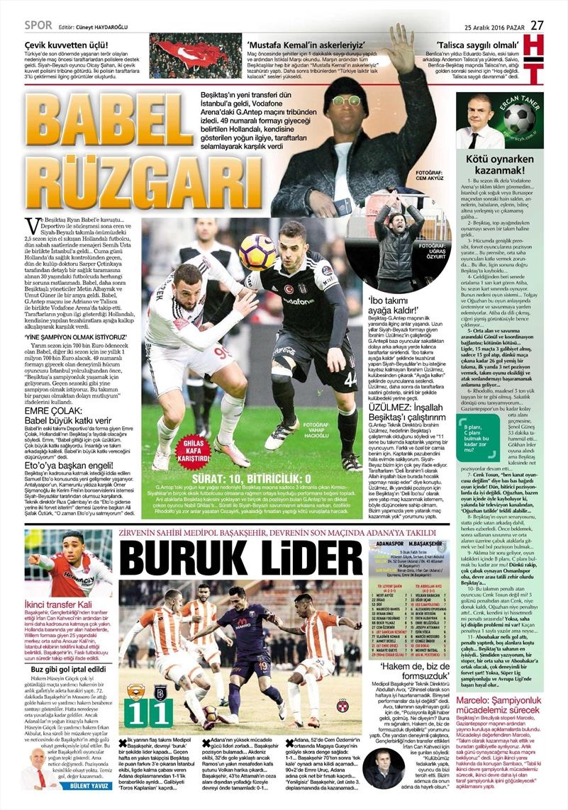25 Aralık 2016 | İşte gazetelerin Beşiktaş manşetleri - Görsel 6