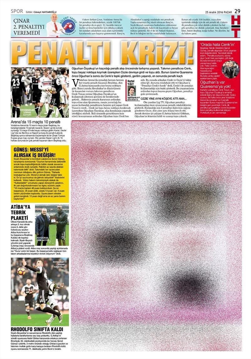25 Aralık 2016 | İşte gazetelerin Beşiktaş manşetleri - Görsel 8