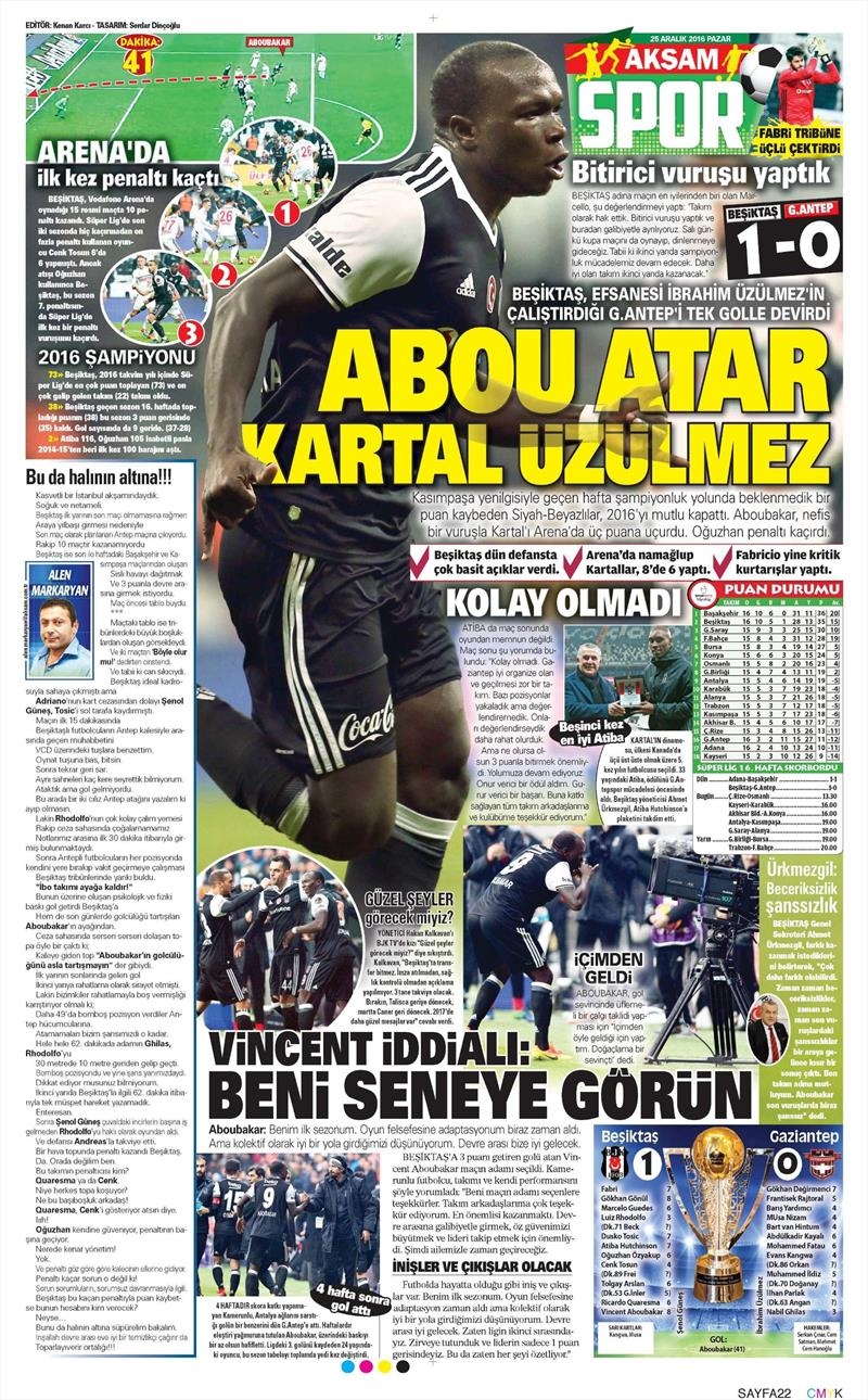 25 Aralık 2016 | İşte gazetelerin Beşiktaş manşetleri - Görsel 9