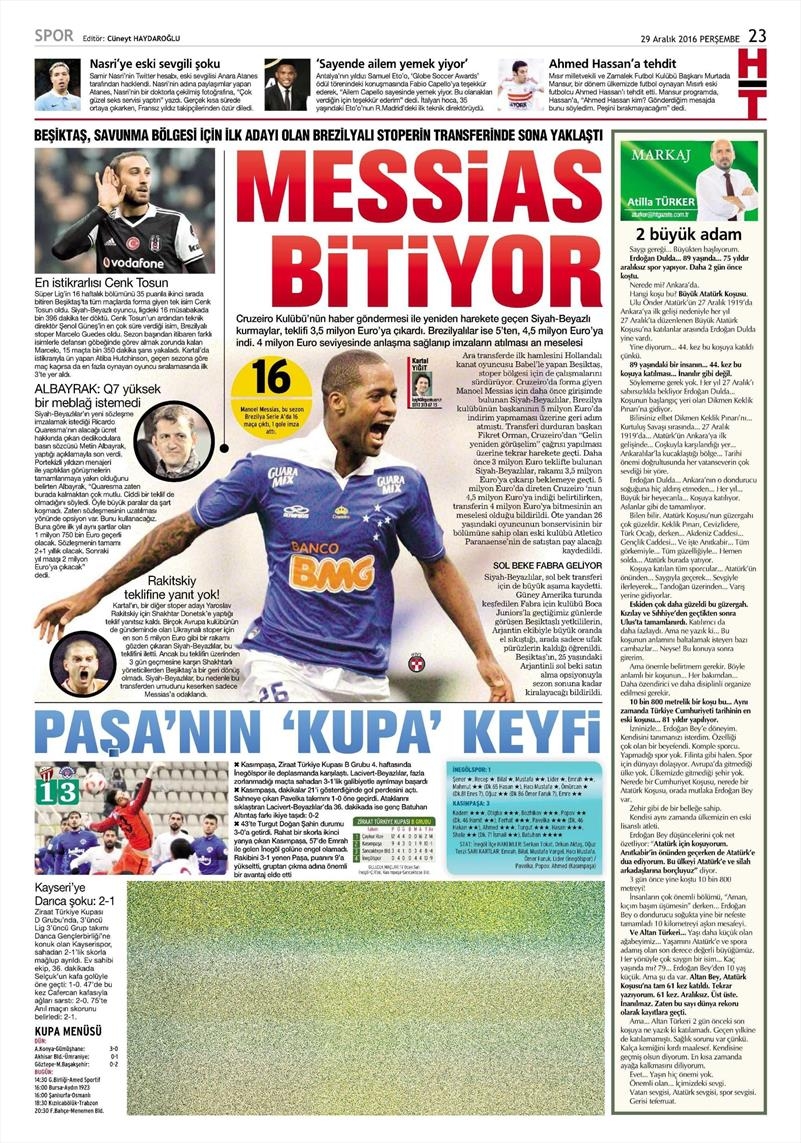 29 Aralık 2016 | İşte gazetelerin Beşiktaş manşetleri - Görsel 6