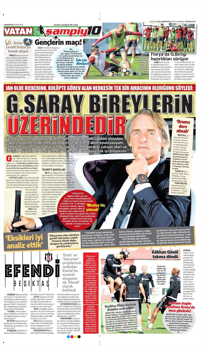 8 Ekim 2016 | Beşiktaş sayfaları - Görsel 9