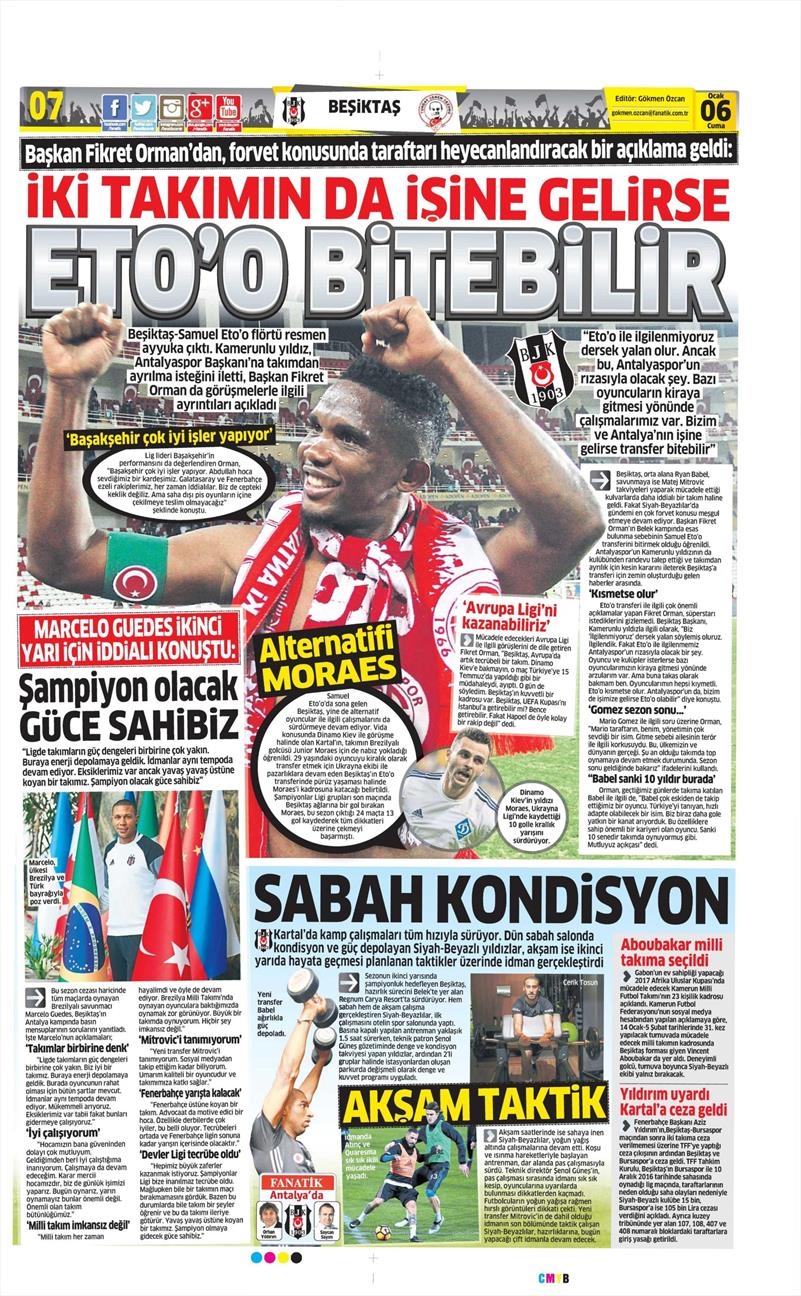 6 Ocak 2017 | İşte gazetelerin Beşiktaş manşetleri - Görsel 2