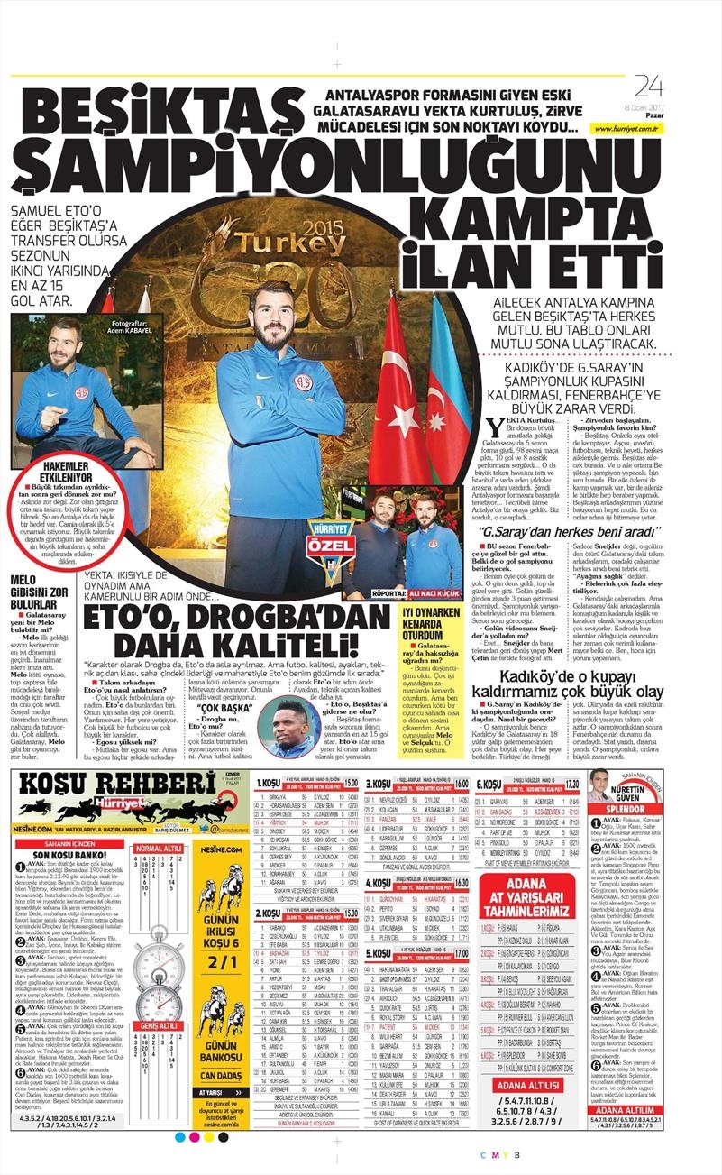 8 Ocak 2017 | İşte gazetelerin Beşiktaş manşetleri - Görsel 5
