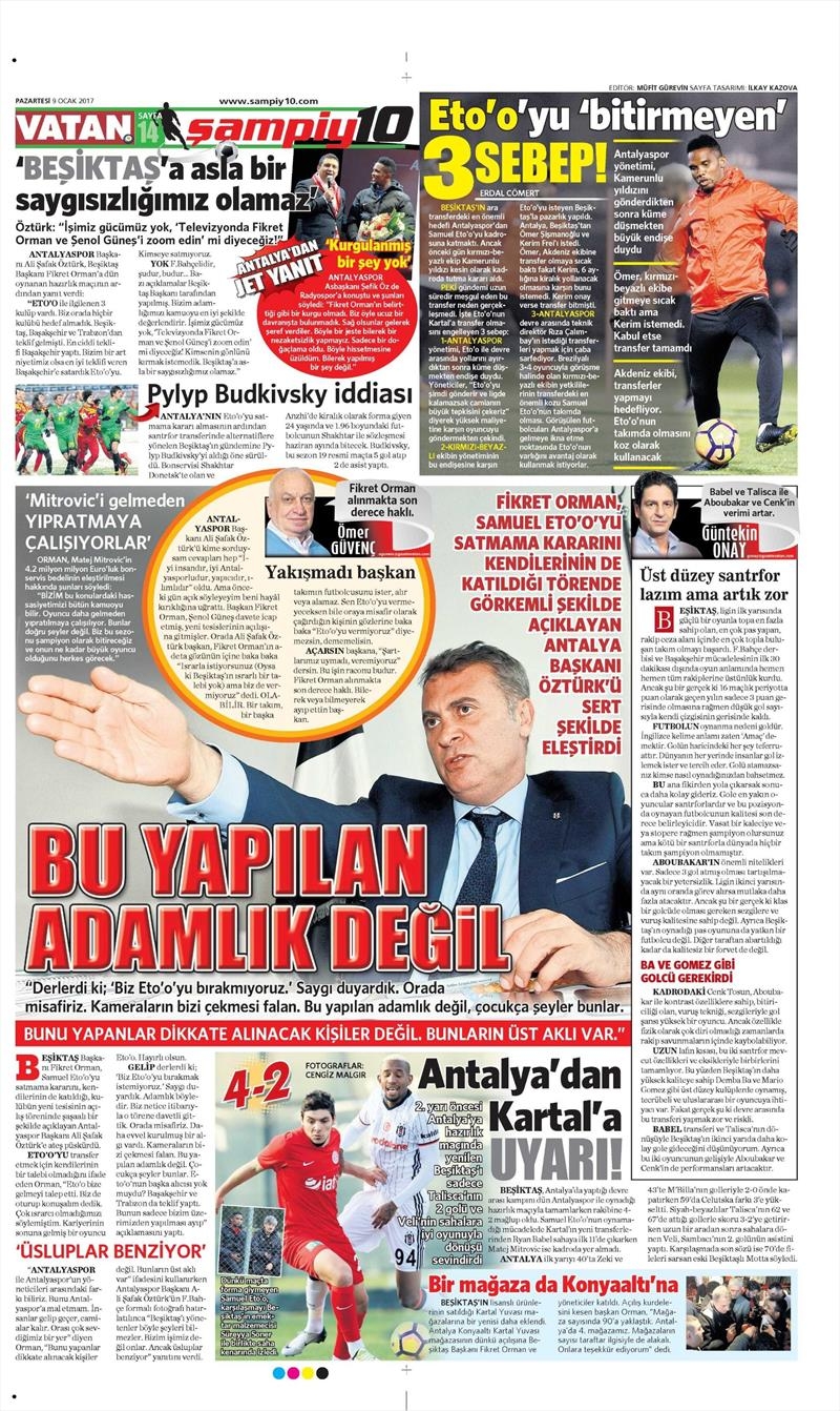 9 Ocak 2017 | İşte gazetelerin Beşiktaş manşetleri - Görsel 17