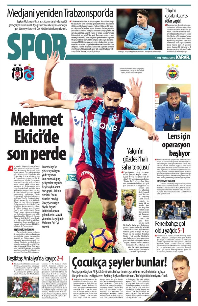 9 Ocak 2017 | İşte gazetelerin Beşiktaş manşetleri - Görsel 18