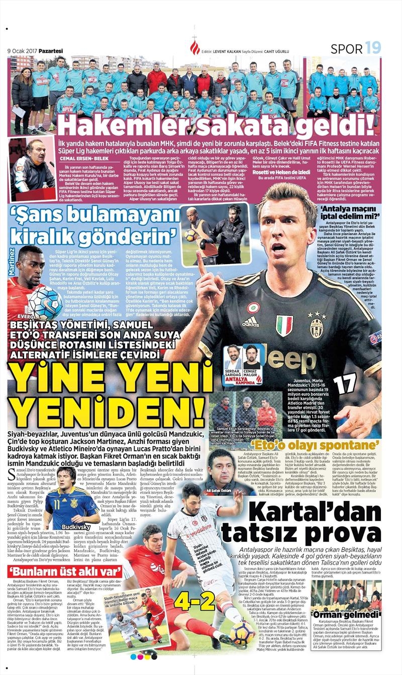 9 Ocak 2017 | İşte gazetelerin Beşiktaş manşetleri - Görsel 7