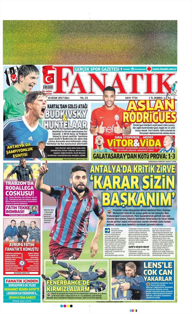 10 Ocak 2017 | İşte gazetelerin Beşiktaş manşetleri - Görsel 1