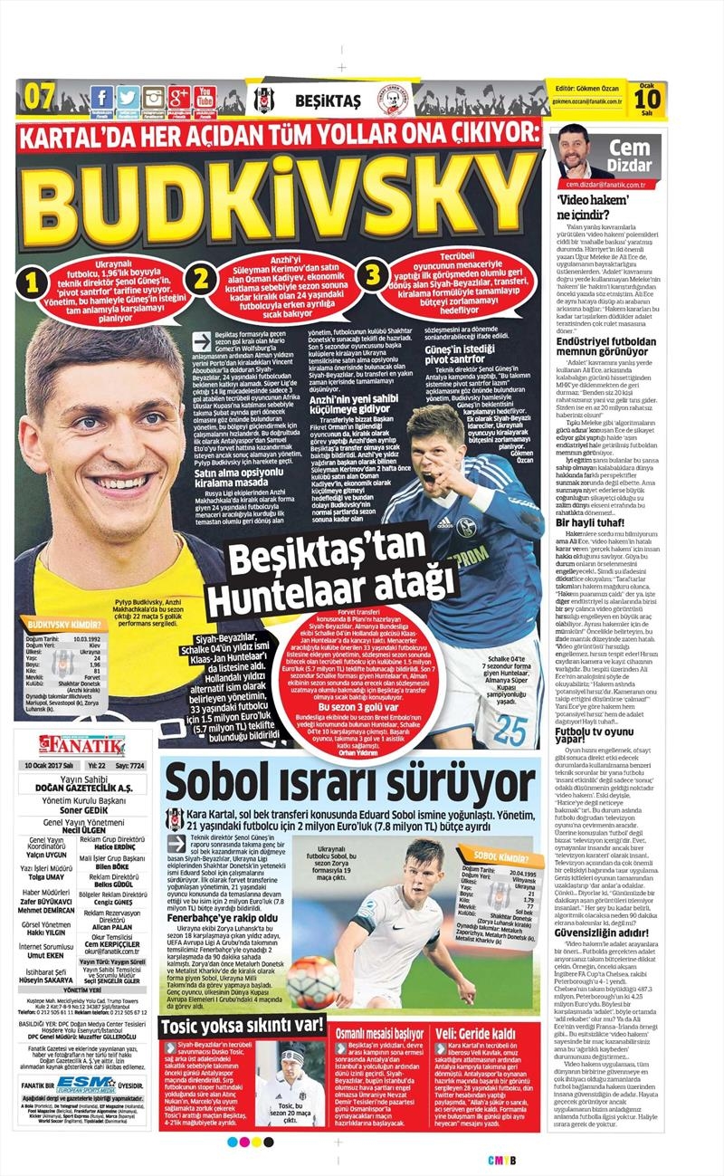 10 Ocak 2017 | İşte gazetelerin Beşiktaş manşetleri - Görsel 3