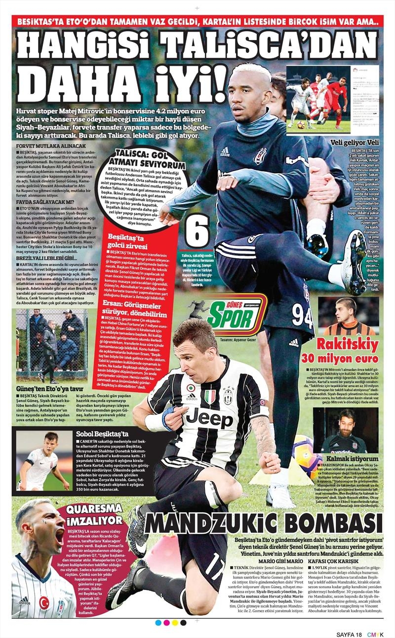 10 Ocak 2017 | İşte gazetelerin Beşiktaş manşetleri - Görsel 5