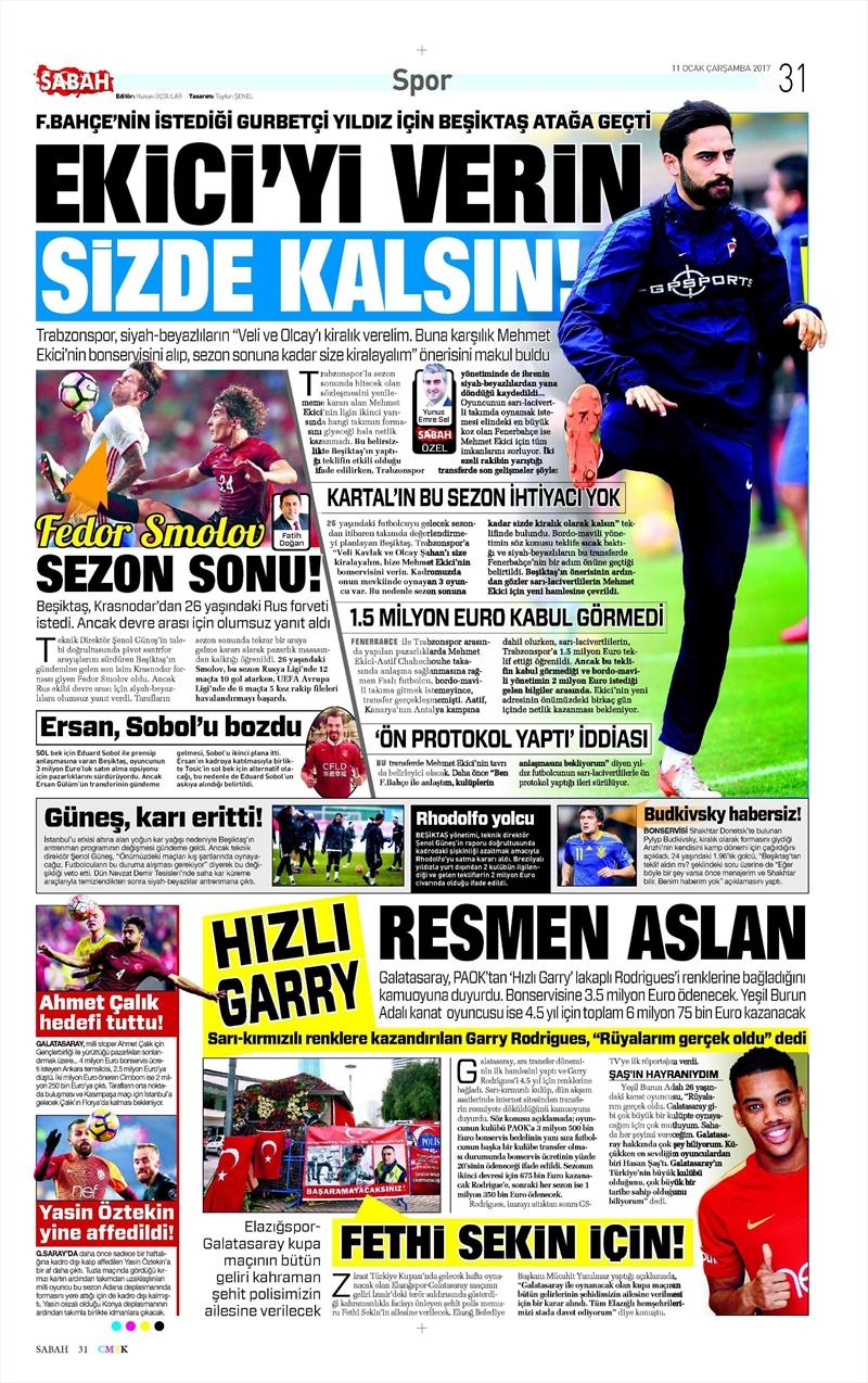 11 Ocak 2017 | İşte gazetelerin Beşiktaş manşetleri - Görsel 9