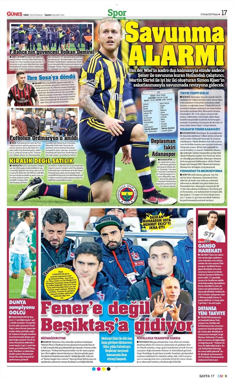 15 Ocak 2017 | İşte gazetelerin Beşiktaş manşetleri - Görsel 5