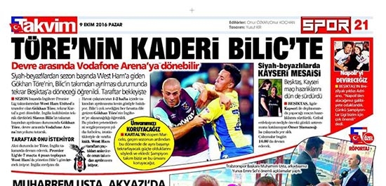 9 Ekim 2016 | Gazetelerin Beşiktaş sayfaları - Görsel 10