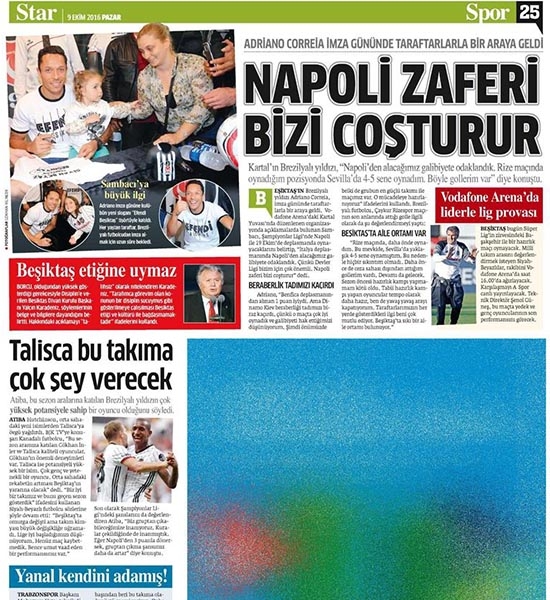 9 Ekim 2016 | Gazetelerin Beşiktaş sayfaları - Görsel 12