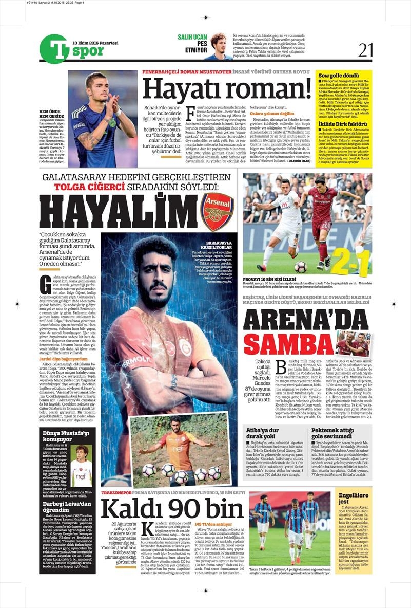 10 Ekim 2016 | Gazetelerin Beşiktaş Sayfaları - Görsel 15