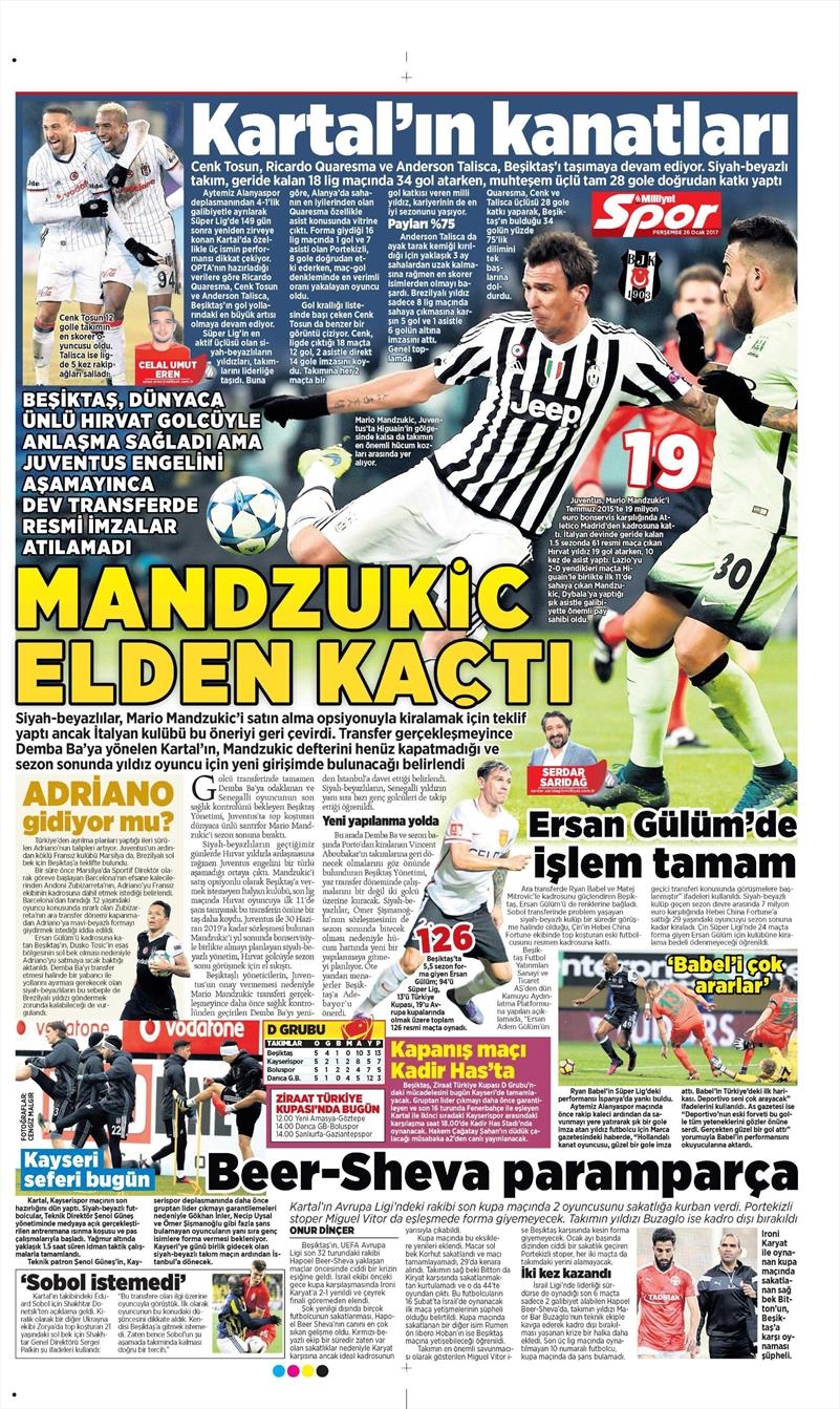 26 Ocak 2017 | İşte gazetelerin Beşiktaş manşetleri - Görsel 6