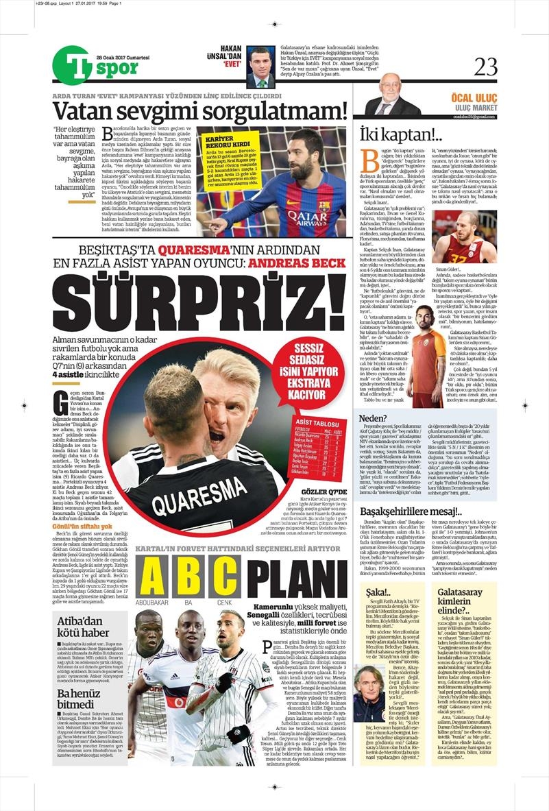 28 Ocak 2017 | İşte gazetelerin Beşiktaş manşetleri - Görsel 8