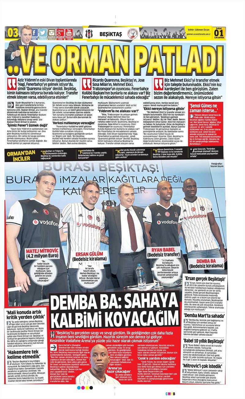 01 Şubat 2017 | İşte gazetelerin Beşiktaş manşetleri - Görsel 2