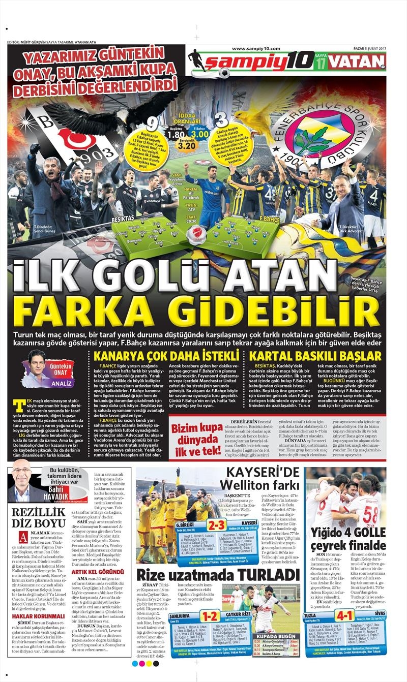 05 Şubat 2017 | İşte gazetelerin Beşiktaş manşetleri - Görsel 11
