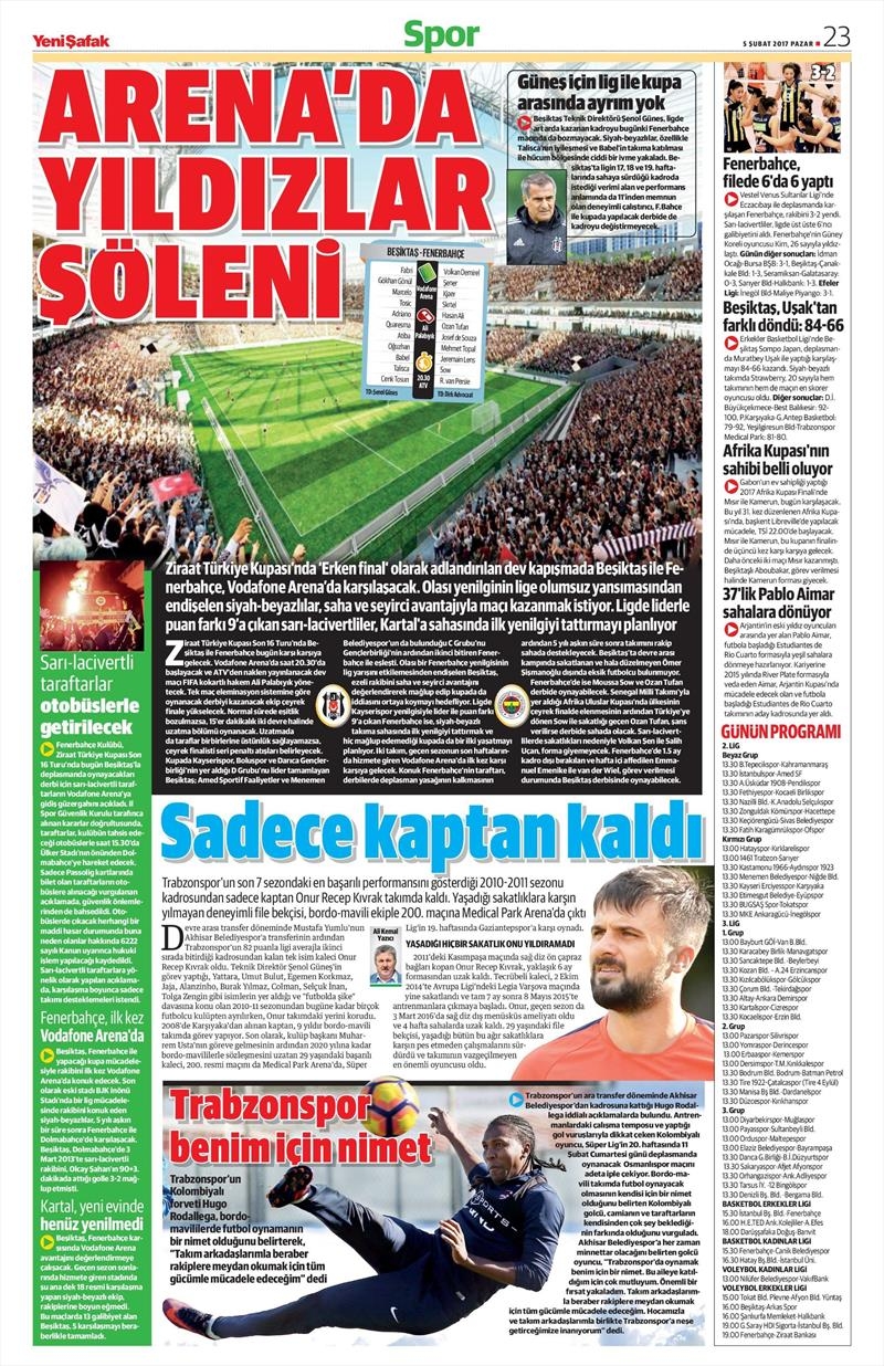 05 Şubat 2017 | İşte gazetelerin Beşiktaş manşetleri - Görsel 12