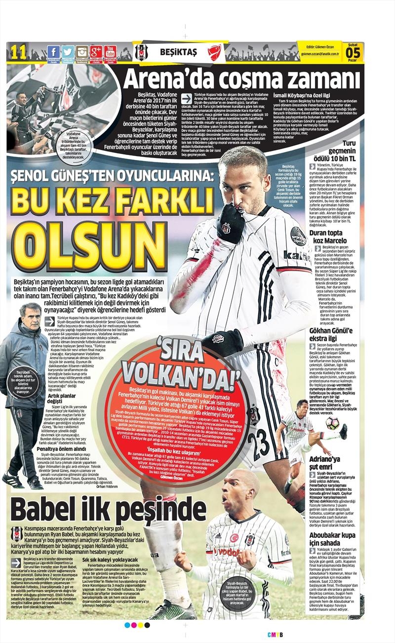 05 Şubat 2017 | İşte gazetelerin Beşiktaş manşetleri - Görsel 2