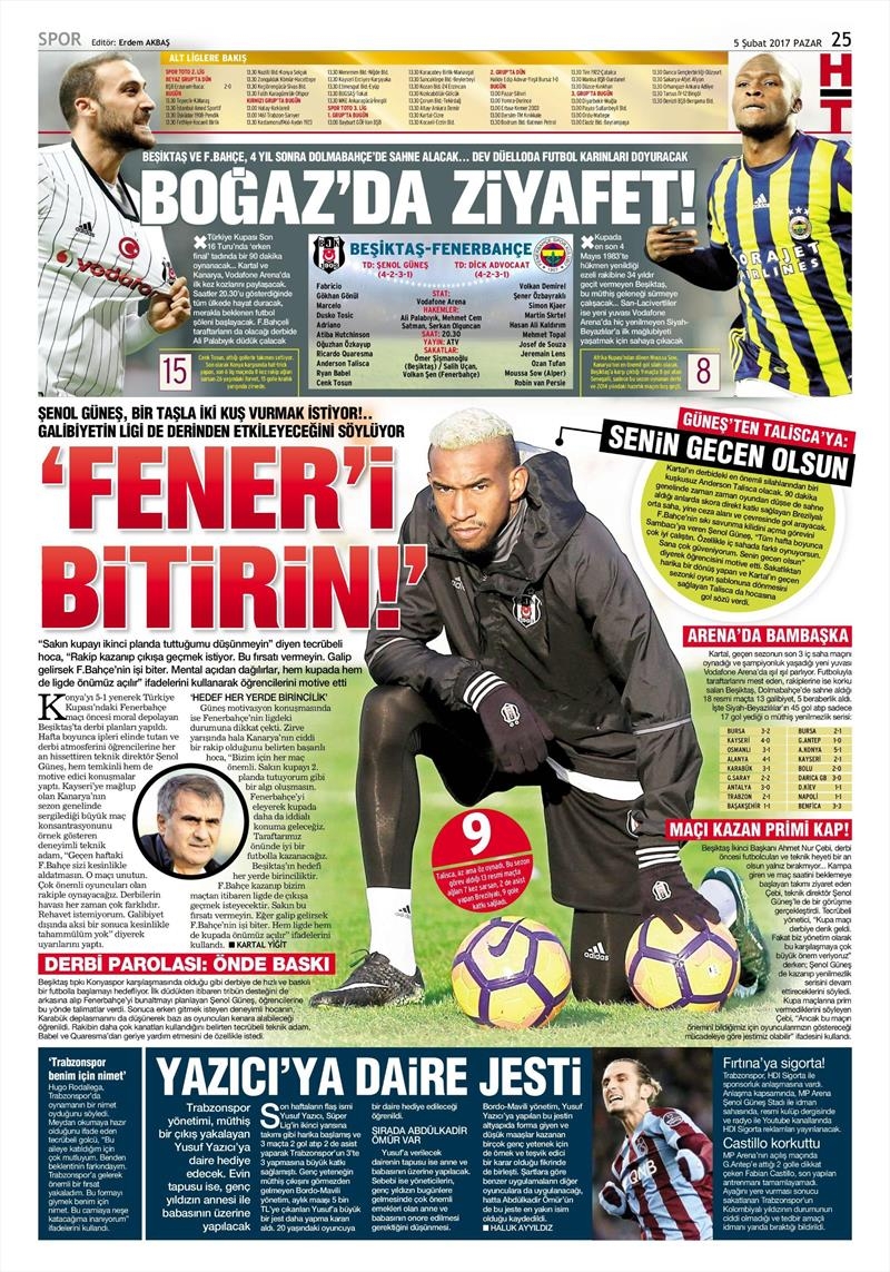 05 Şubat 2017 | İşte gazetelerin Beşiktaş manşetleri - Görsel 8