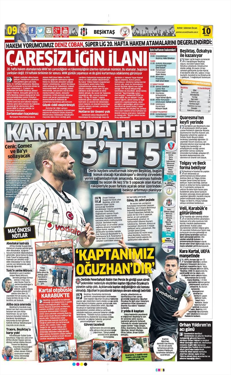10 Şubat 2017 | İşte gazetelerin Beşiktaş manşetleri - Görsel 2