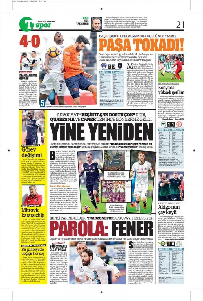 13 Şubat 2017 | İşte gazetelerin Beşiktaş manşetleri - Görsel 5