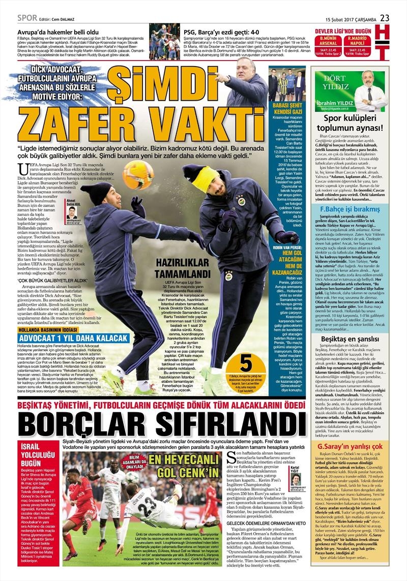 15 Şubat 2017 | İşte gazetelerin Beşiktaş manşetleri - Görsel 5