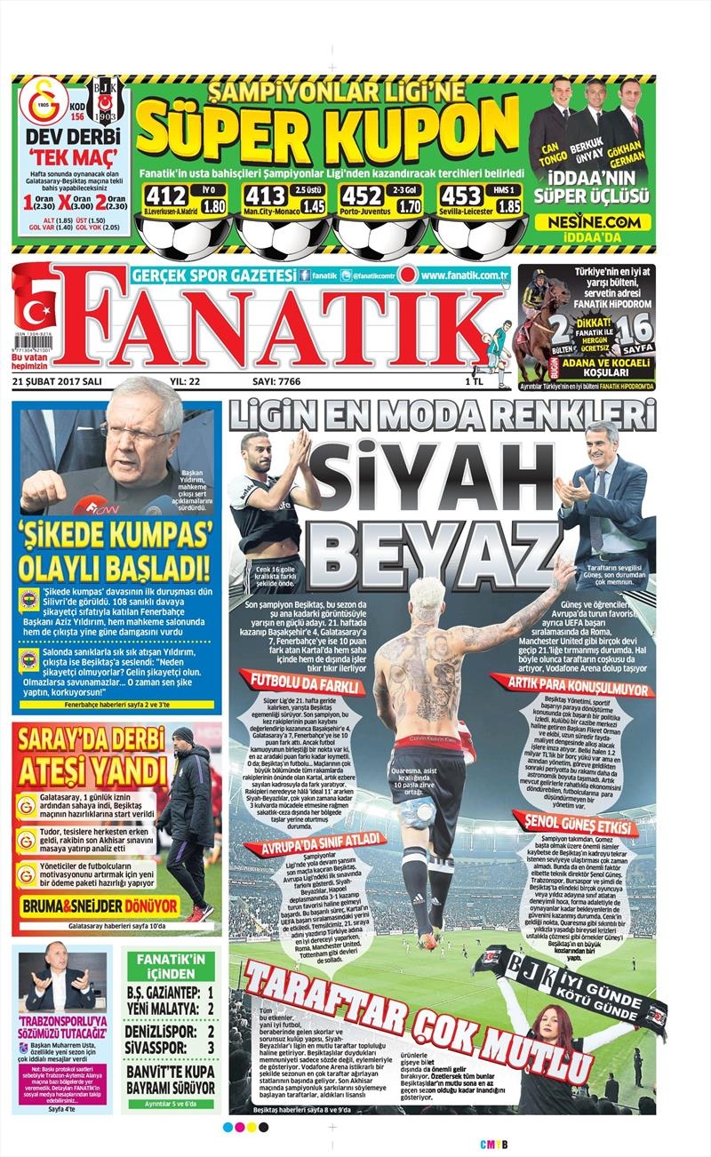 21 Şubat 2017 | İşte gazetelerin Beşiktaş manşetleri - Görsel 1