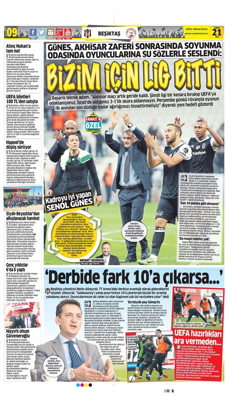 21 Şubat 2017 | İşte gazetelerin Beşiktaş manşetleri - Görsel 3