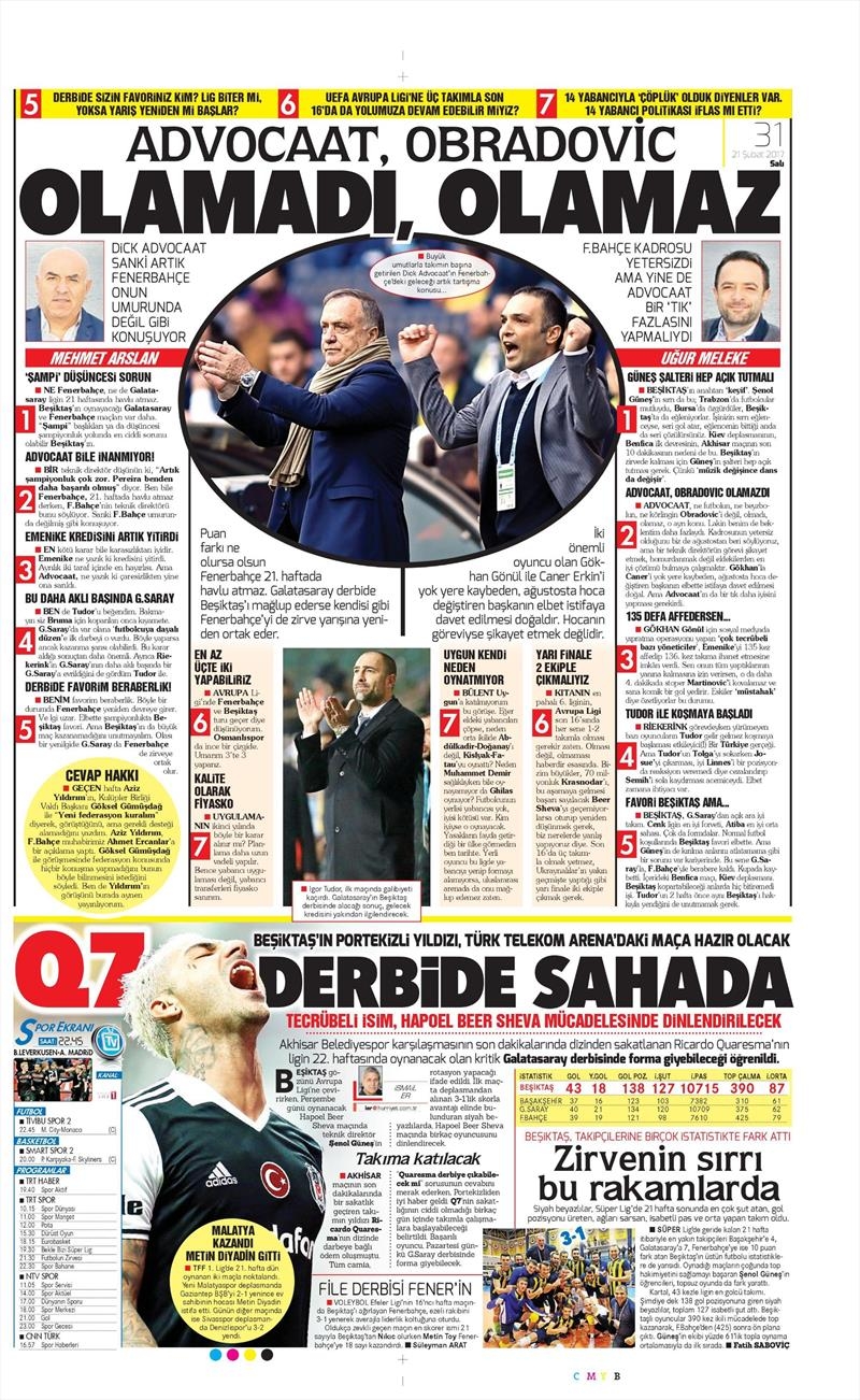 21 Şubat 2017 | İşte gazetelerin Beşiktaş manşetleri - Görsel 9