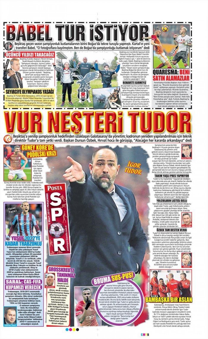 2 Mart 2017 | İşte gazetelerin Beşiktaş manşetleri - Görsel 12