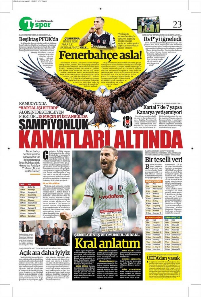 2 Mart 2017 | İşte gazetelerin Beşiktaş manşetleri - Görsel 16