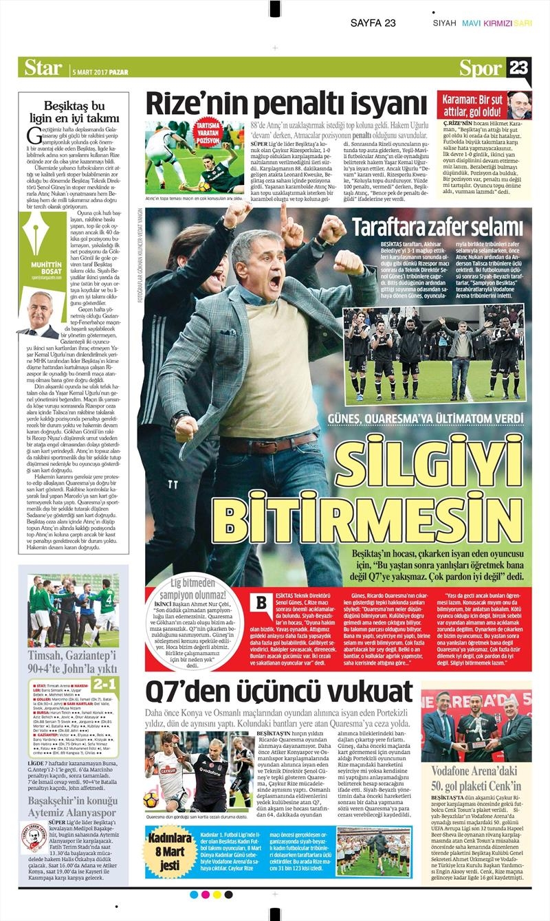 5 Mart 2017 | İşte galibiyet manşetleri - Görsel 17