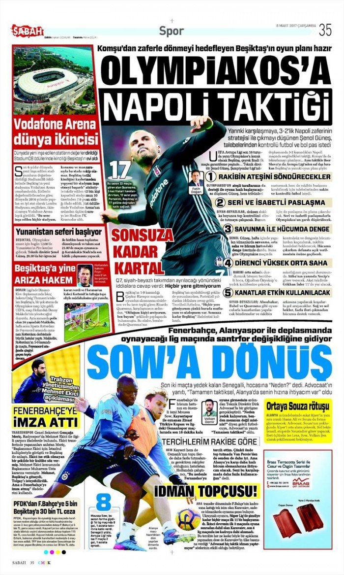 8 Mart 2017 | İşte gazetelerin Beşiktaş manşetleri - Görsel 4