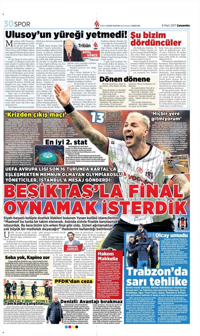 8 Mart 2017 | İşte gazetelerin Beşiktaş manşetleri - Görsel 6