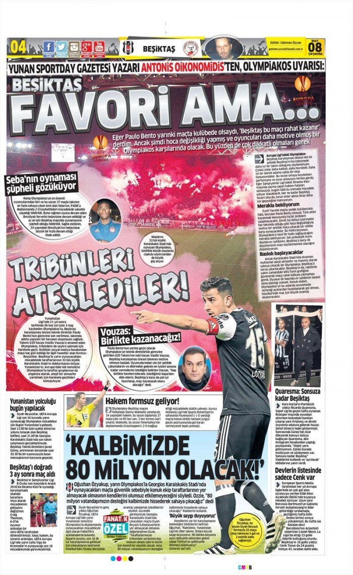 8 Mart 2017 | İşte gazetelerin Beşiktaş manşetleri - Görsel 9