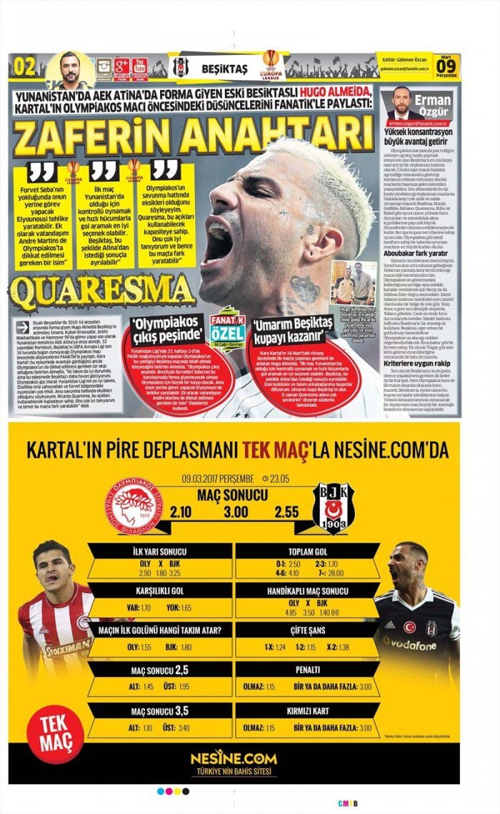 9 Mart 2017 | İşte gazetelerin Beşiktaş manşetleri - Görsel 5