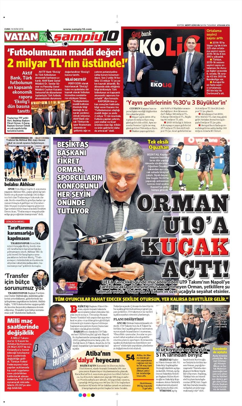 14 Ekim 2016 | Gazetelerin Beşiktaş manşetleri - Görsel 1